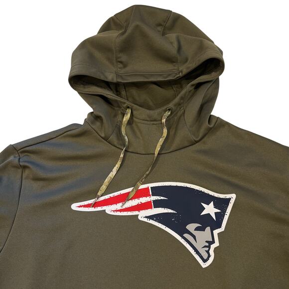 Nike New England Patriots Salute To Service Sweatshirt Mens 2XL Green Therma Fit - Picture 3 of 15